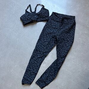 SET Sarah’s Day x Whitefox black leopard workout outfit Medium